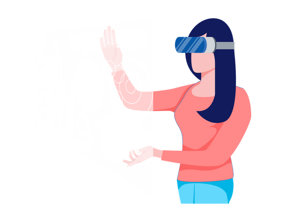 Woman using Virtual reality  Illustration