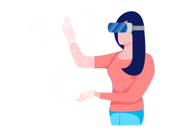 Woman using Virtual reality  Illustration