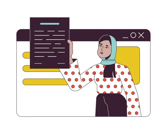 Woman using website  Illustration