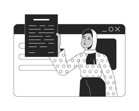 Woman using website  Illustration