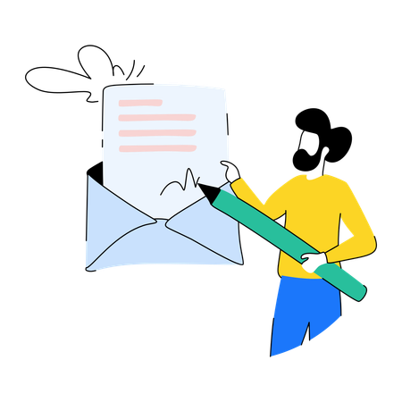 Woman verifies online document  Illustration