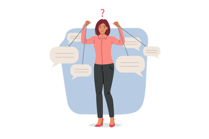Woman victim of public opinion  Illustration