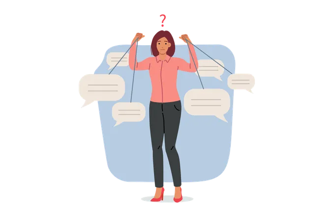 Woman victim of public opinion  Illustration