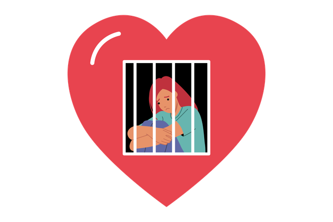 Woman victim of toxic relationship sits in prison  Illustration