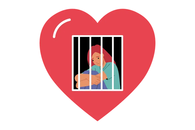 Woman victim of toxic relationship sits in prison  Illustration