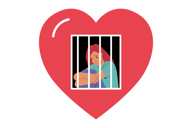 Woman victim of toxic relationship sits in prison  Illustration