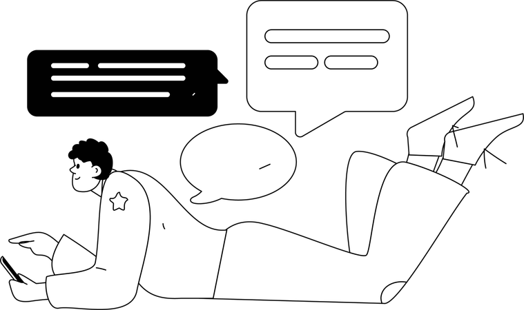 Woman views at employee's social media account  Illustration