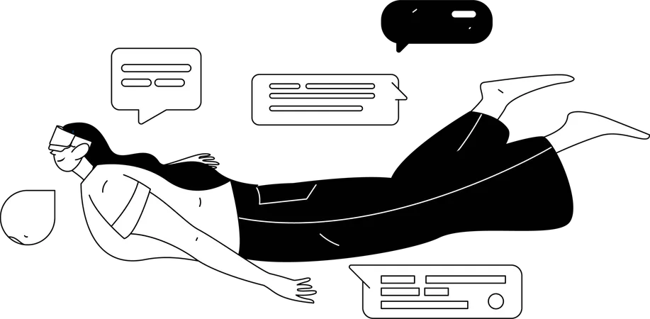 Woman views at employee's social media account  Illustration