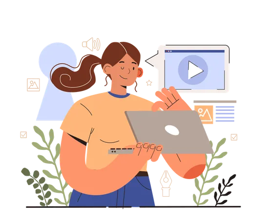Emotive Content Creation Curiosity As A Publication Response Blog Promotion Guidance How To Attract The Audience To Your Blog Visual Content Tips Digital Advertising Flat Vector Illustration イラスト