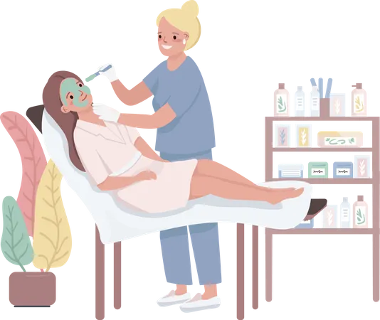 Woman visit spa for beauty treatment  Illustration