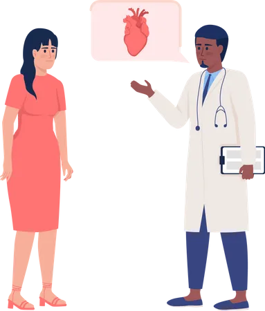 Woman visiting cardiologist  Illustration