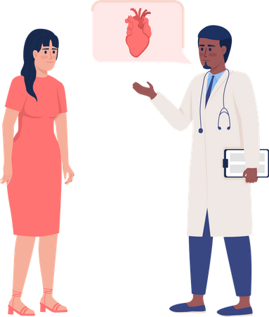 Woman visiting cardiologist  Illustration