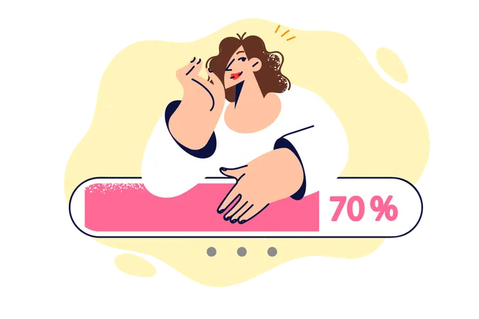 Woman waiting for web page to load  Illustration