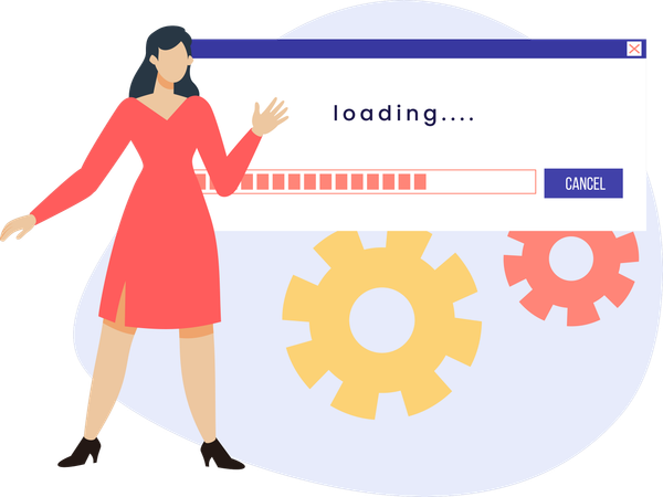 Woman waiting for website loading  Illustration