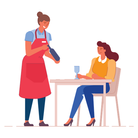 10 Waitress Taking Order Illustrations - Free in SVG, PNG, EPS - IconScout