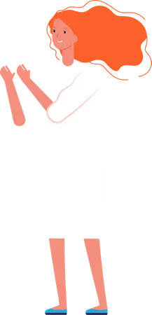 Woman waiving hand Illustration