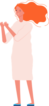Woman Waiving Hand  Illustration