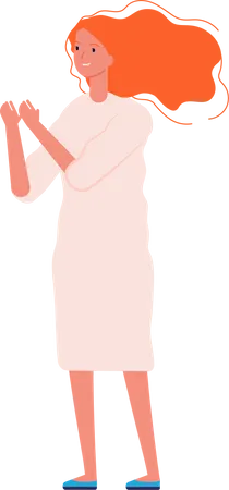 Woman Waiving Hand Illustration