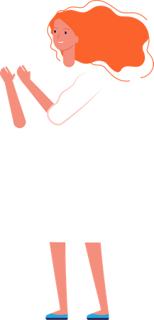 Woman waiving hand  Illustration