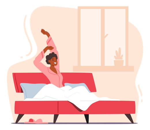 Woman Wake Up At Morning  Illustration