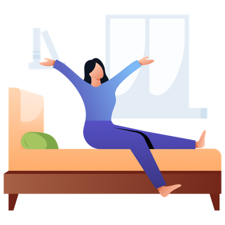 Woman Waking Up  Illustration