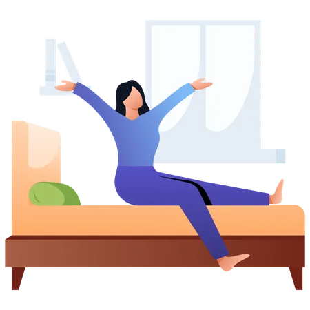 Woman Waking Up  Illustration