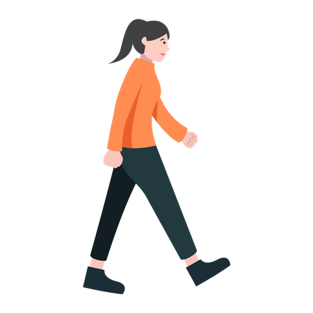 Woman walking  Illustration