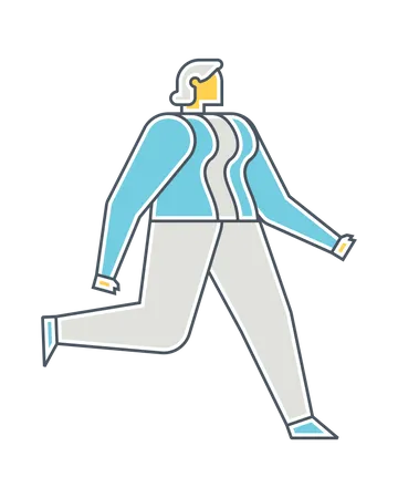Woman walking slowly Illustration