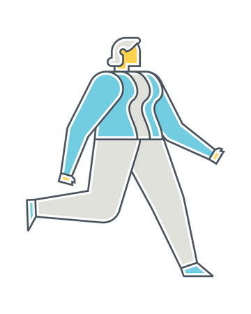 Woman walking slowly  Illustration