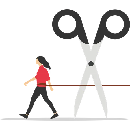 Woman walking while Avoid talking with husband after fight  Illustration