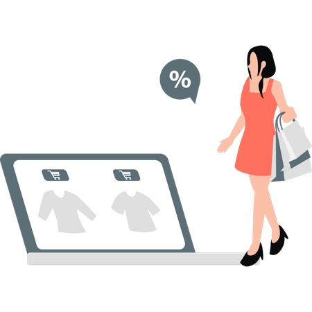 Woman want to choose one of two shirts  Illustration