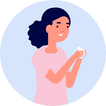 Woman washing hand Illustration