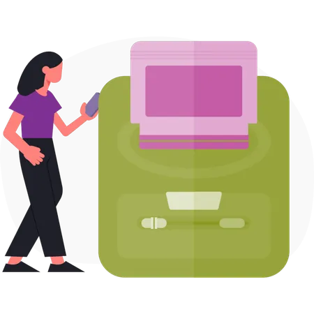 Woman  watching game online  Illustration