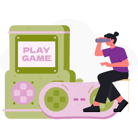 Woman  watching play game  Illustration