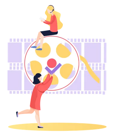 Woman watching video  Illustration