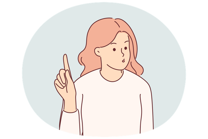 Woman waving finger to show dissatisfaction with opponent words and say no to discriminatory actions  Illustration