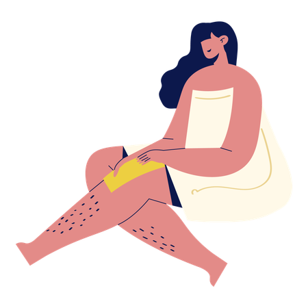 Woman waxing legs  Illustration