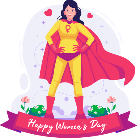 Woman wearing a superhero costume  Illustration