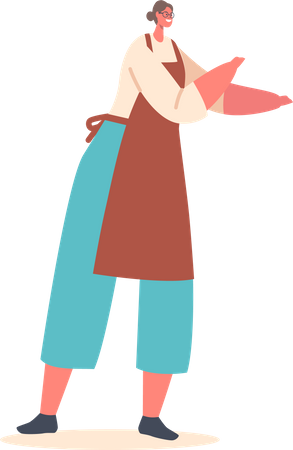 Woman wearing apron  Illustration