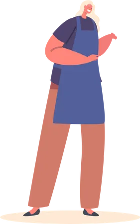 Woman Wearing Apron  Illustration