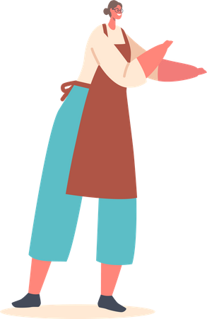 Woman wearing apron  Illustration