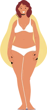 Premium Vector  Female figure type women in lingerie showing body