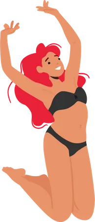 Woman Wearing Bikini  Illustration