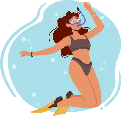 Woman Wearing Bikini  Illustration