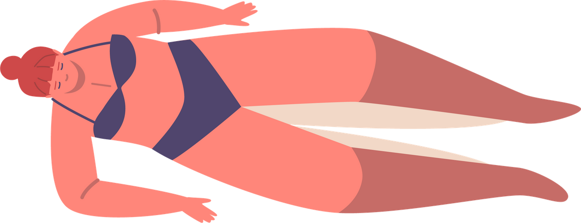 Woman Wearing Bikini  Illustration