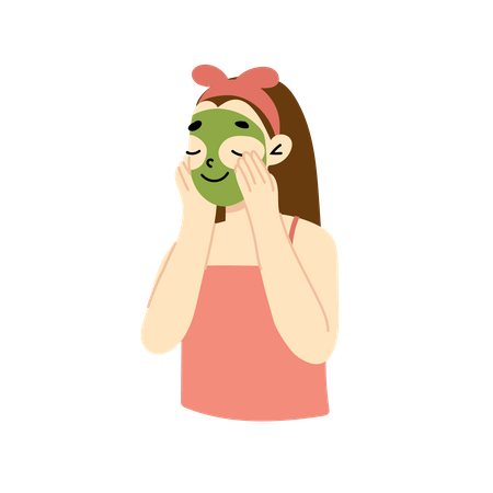 Woman wearing face mask  Illustration