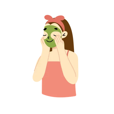 Woman wearing face mask  Illustration