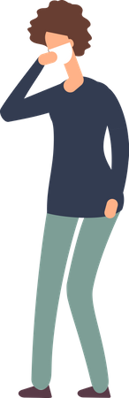 Woman Wearing Facemask  Illustration