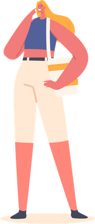 Woman wearing fashionable outfit  Illustration