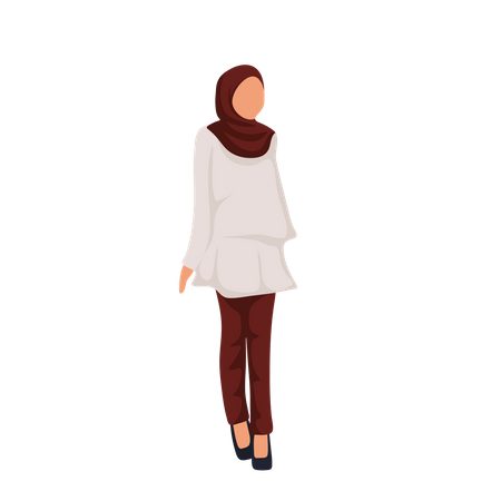 Best Premium Woman wearing Hijab Clothes Illustration download in PNG ...